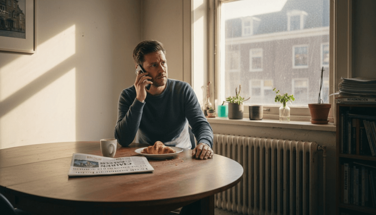 Man maakt zich zorgen tijdens een onbekend telefoontje