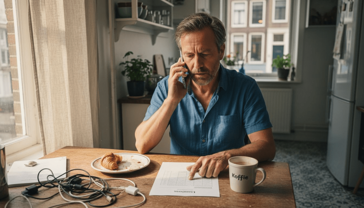 Man zoekt het juiste landnummer op om internationaal te bellen