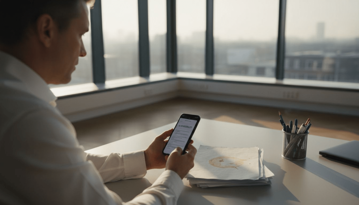 Ondernemer bekijkt welke telefoonnummers hij heeft geblokkeerd