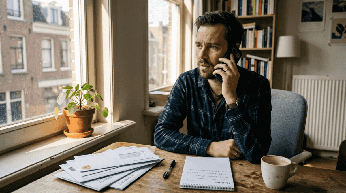 Man neemt gratis contact op met de klantenservice vanuit huis