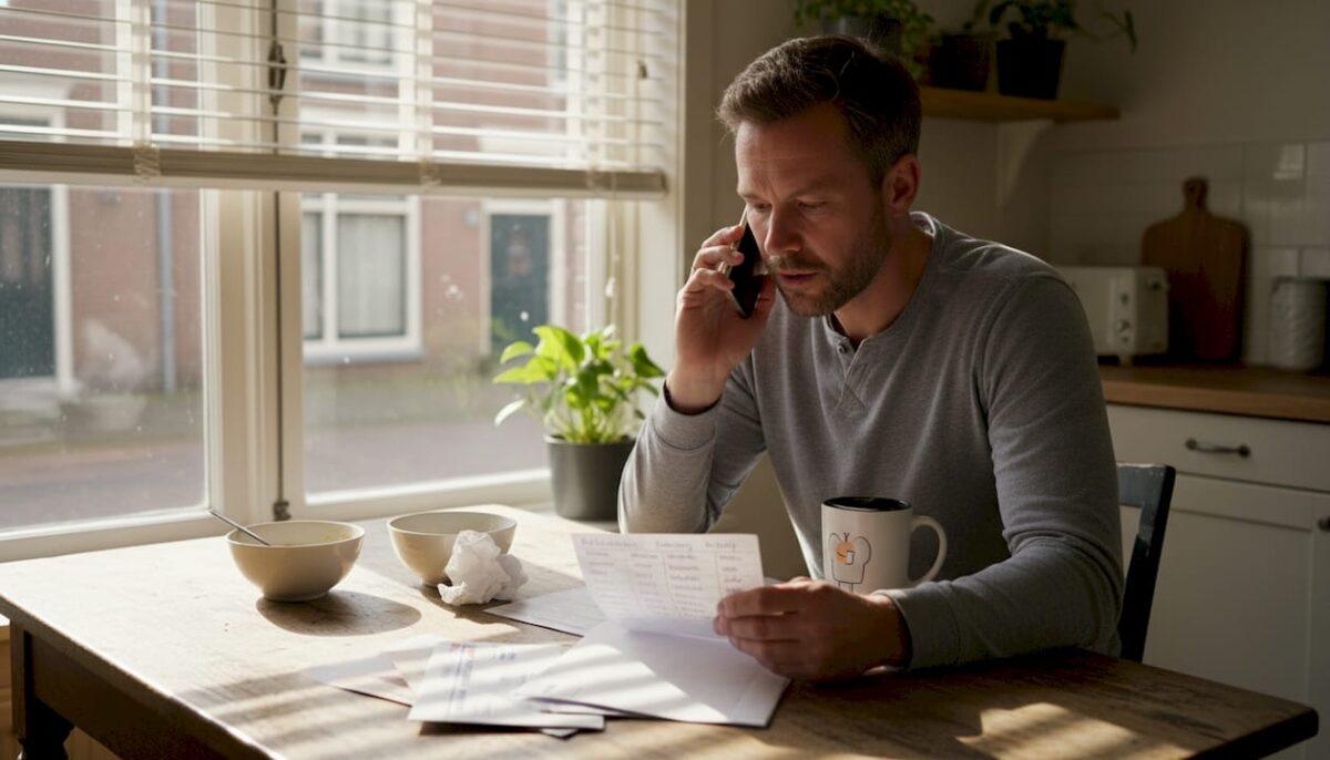 Man belt vanuit het buitenland naar huis in Nederland