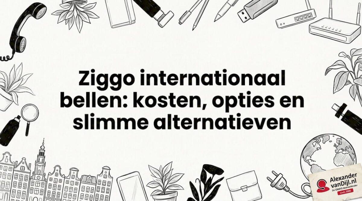 Sfeervolle titelkaart met met de hand getekende illustraties rondom het thema telecom