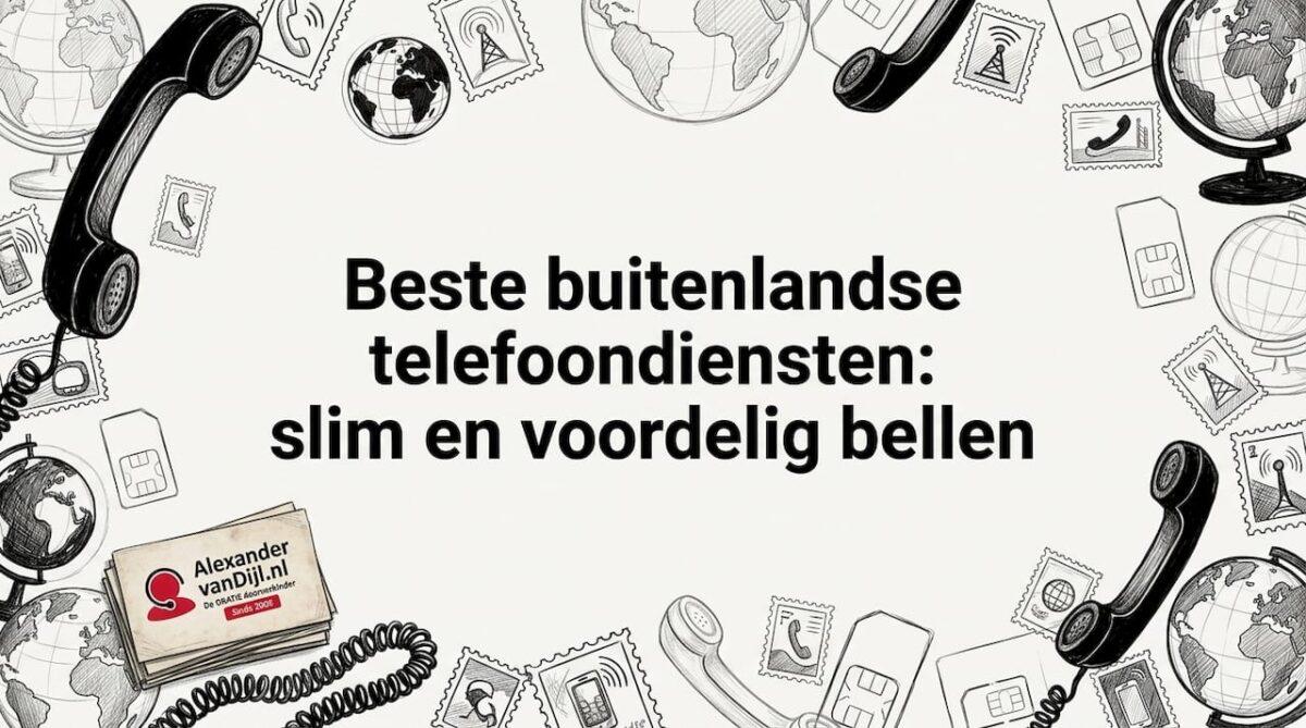 Sfeervolle titelafbeelding met telefoons en wereldbollen