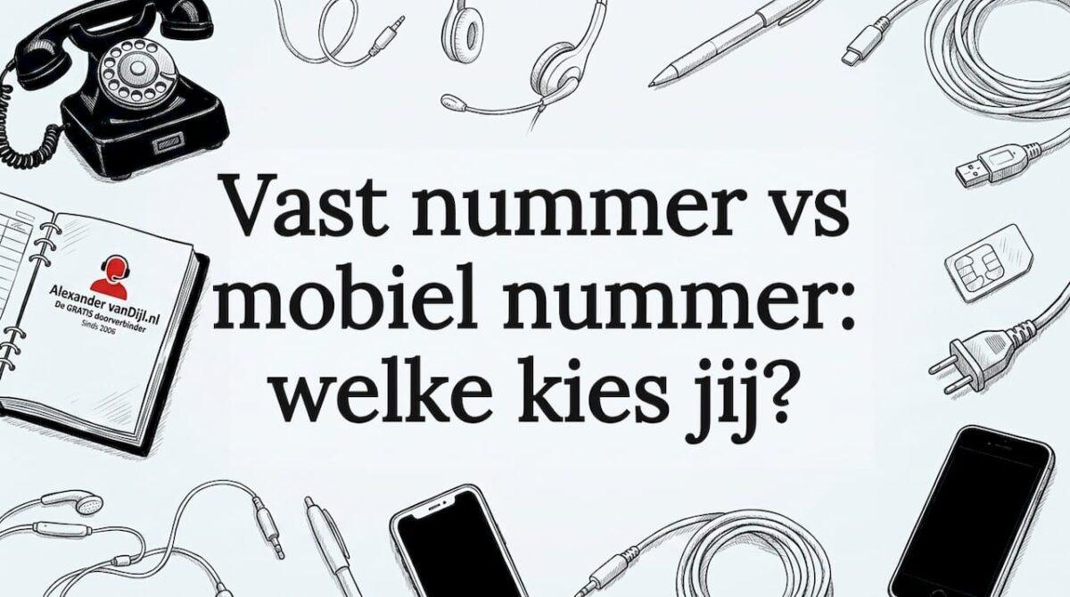 Met de hand getekende titelkaart, omlijst door illustraties van smartphones en accessoires