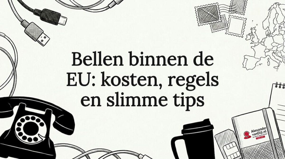 Met de hand getekende rand voor een titelkaart met een EU-belthema