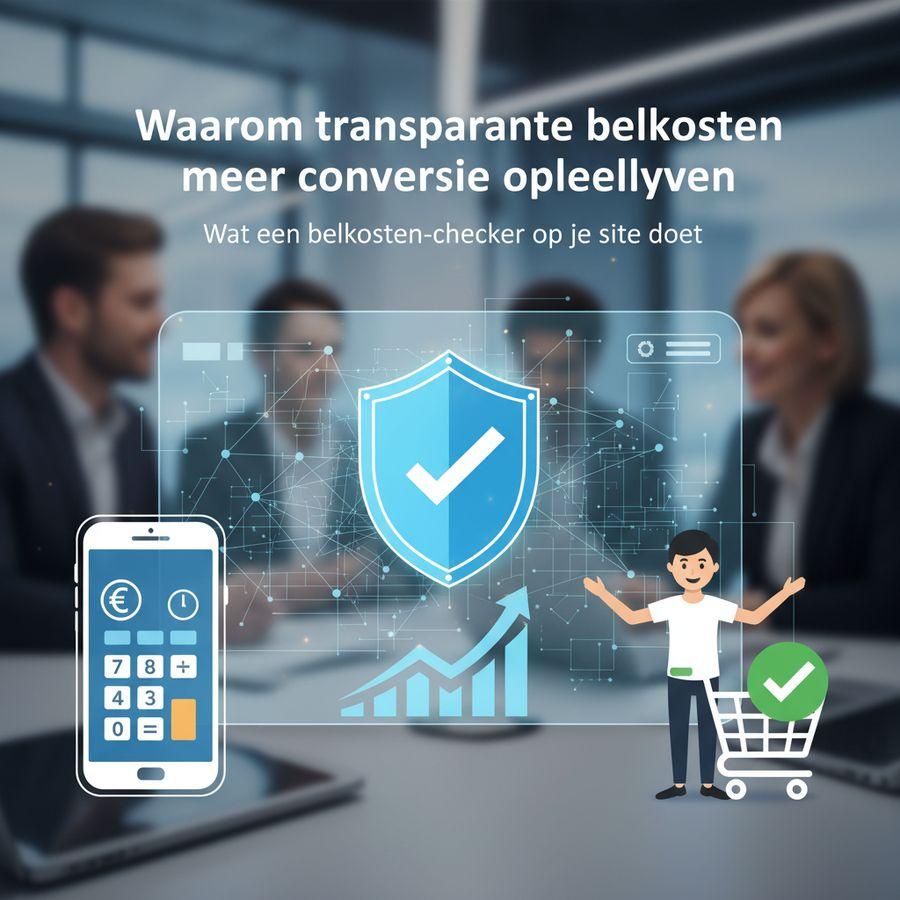 Bezoeker gebruikt een website met hulpmiddel voor inzicht in belkosten en contactopties