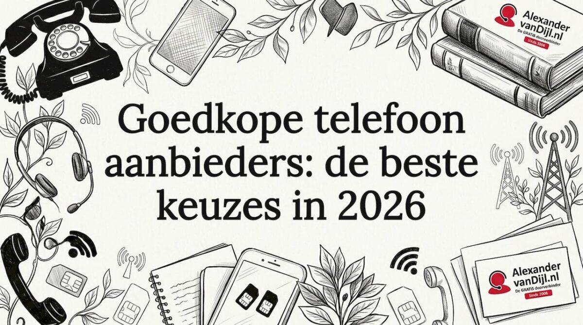 Sfeervolle illustratie rondom de kop van een artikel over voordelige sim-only aanbieders