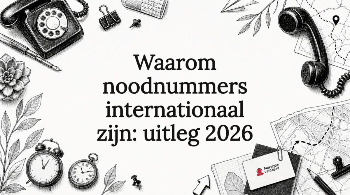 Sfeervolle, met de hand getekende illustratie als titelbeeld bij een artikel over alarmnummers