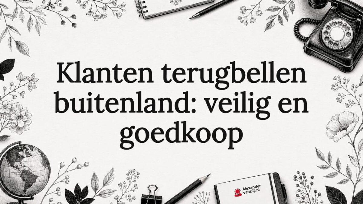 Sfeervolle titelkaart met een illustratie van een mobiele telefoon en wereldbollen