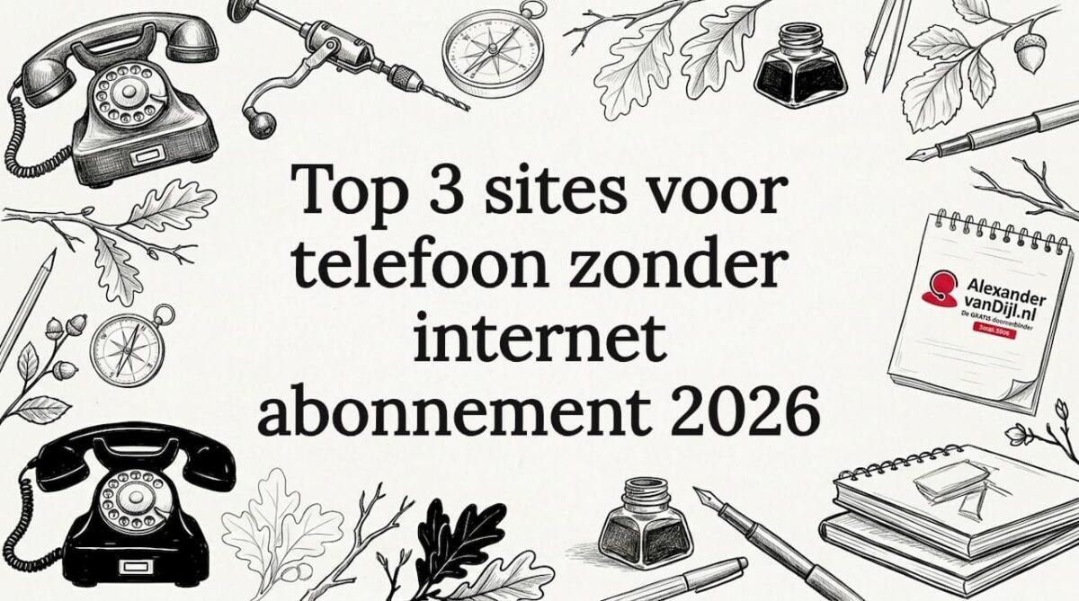 Sfeervolle titelkaart met telefoons en botanische illustraties