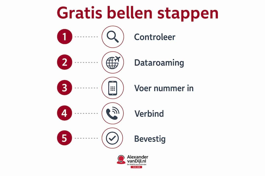 Infographic: zo bel je gratis in een paar stappen
