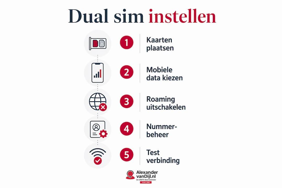 Overzichtelijke infographic: zo stel je stap voor stap een dual sim in