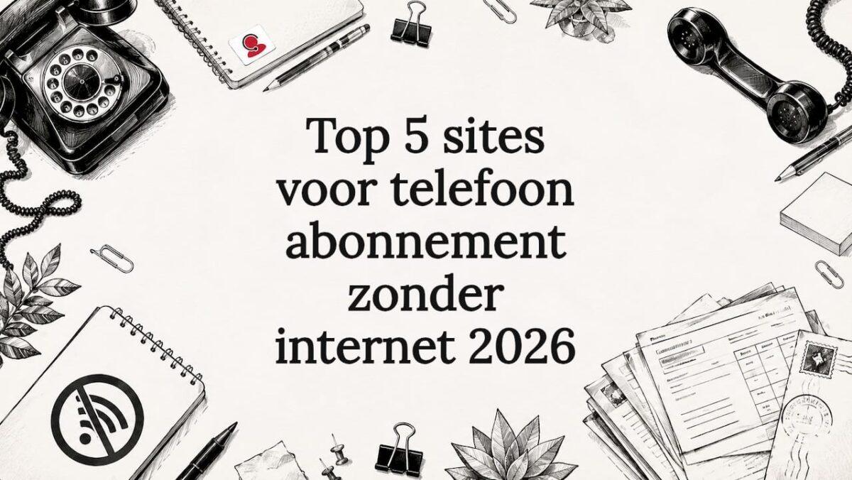 Sfeervolle titelkaart met speelse schetsen rondom het thema telefonie