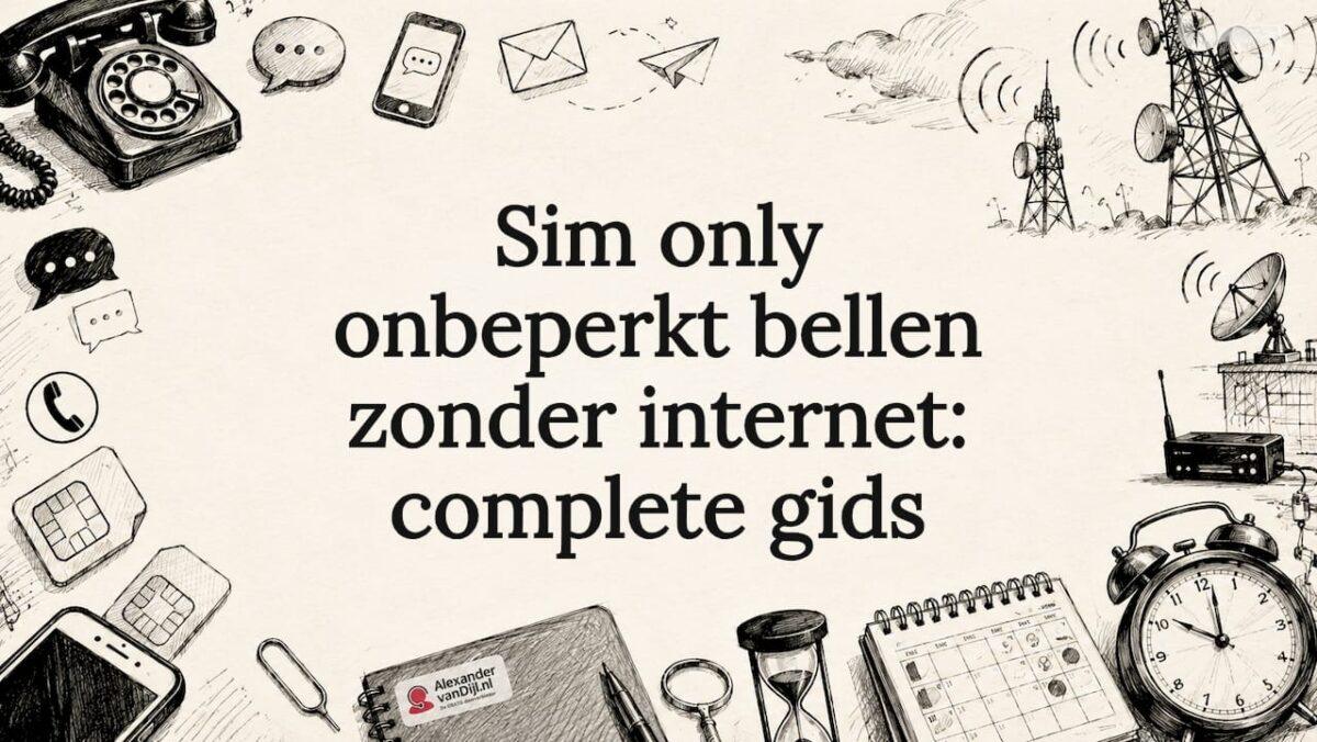 Sfeervolle titelafbeelding met telefoons en simkaarten