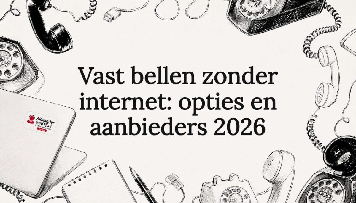 Sfeervolle titelafbeelding met illustraties van telefoons