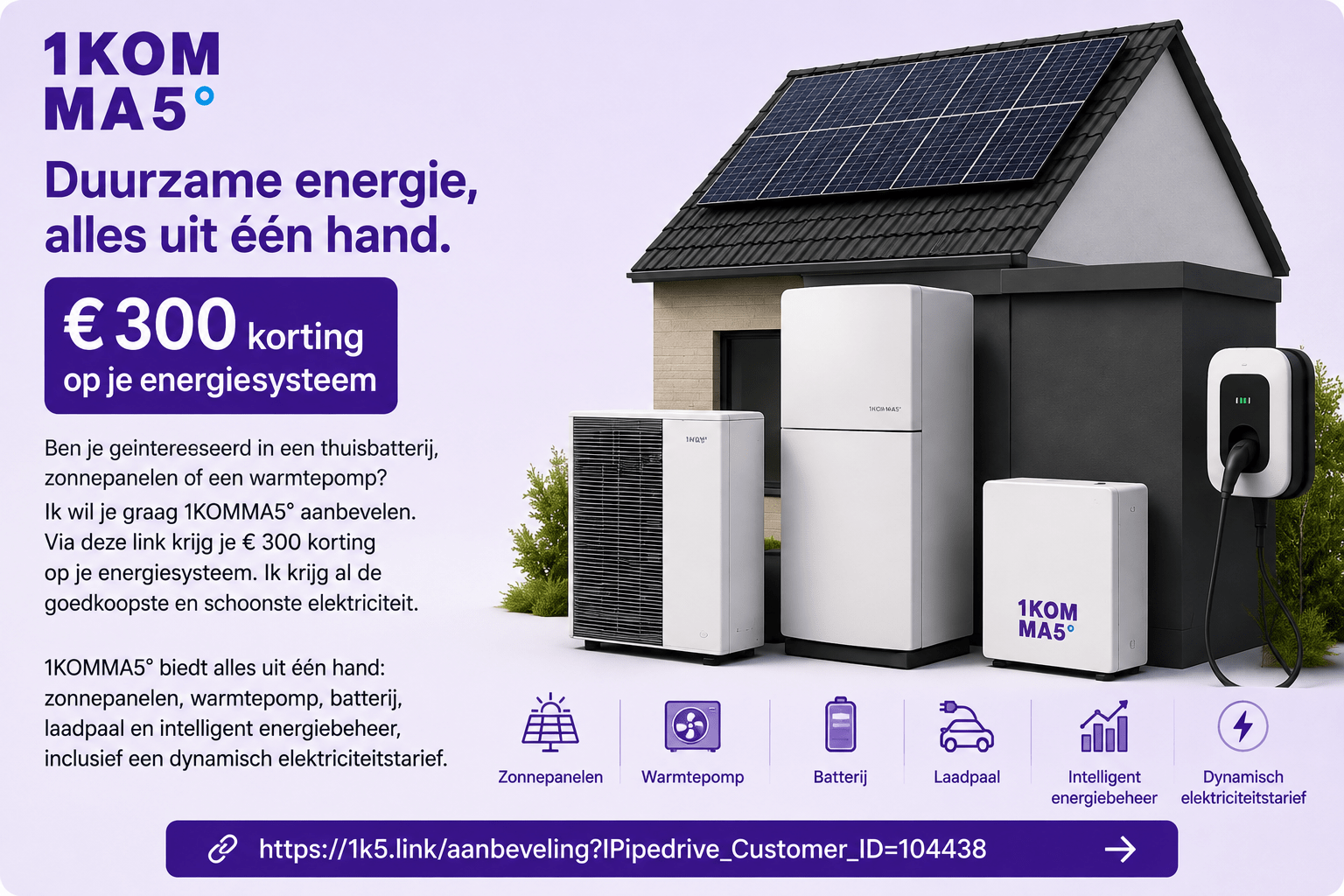 1KOMMA5 energiesysteem met €300 korting