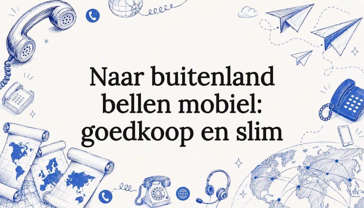 Sfeervolle illustratie voor een titelkaart over internationaal bellen