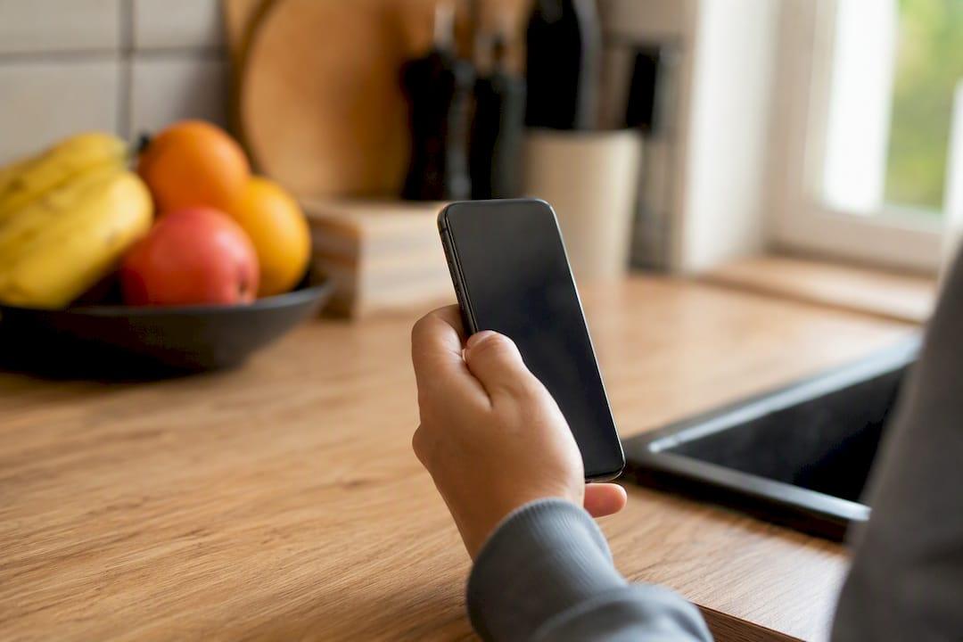 Hand die automatische reactie instelt op smartphone