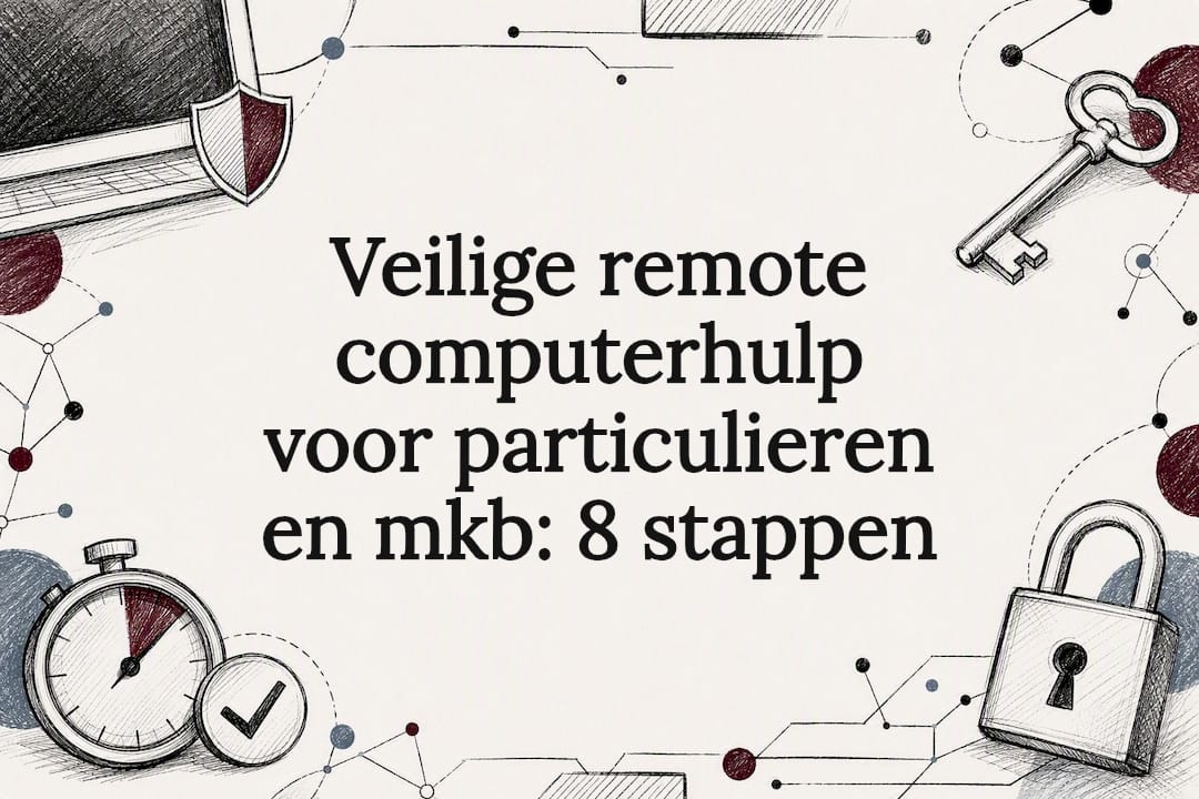 Decoratieve titelkaart voor remote computerhulp