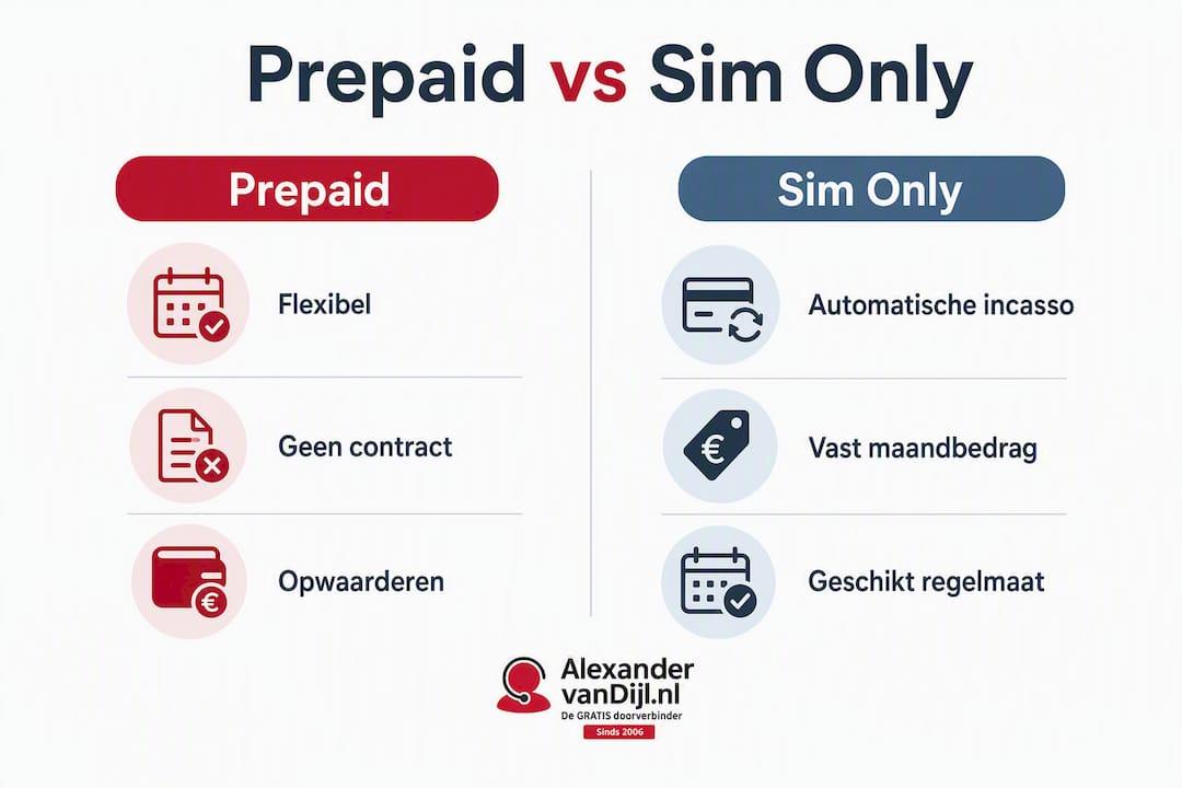 Infographic: Prepaid versus Sim Only – wat zijn de verschillen?