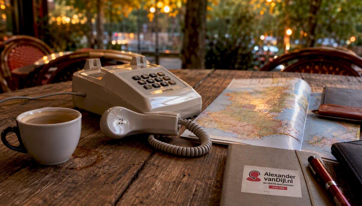 Vaste telefoon staat klaar voor het telefoontje uit Frankrijk.