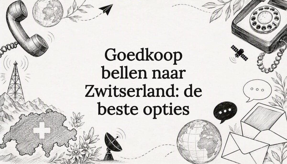 Sfeervolle titelkaart illustratie voor bellen naar Zwitserland