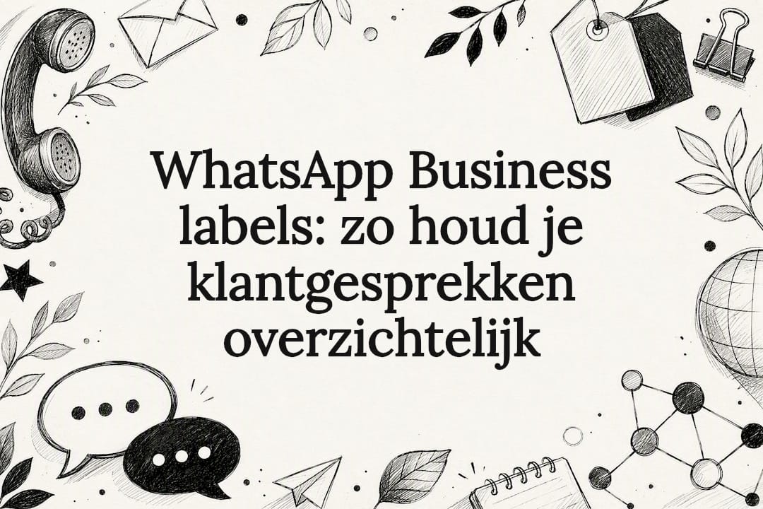 Decoratieve titelkaartillustratie voor WhatsApp Business-labels