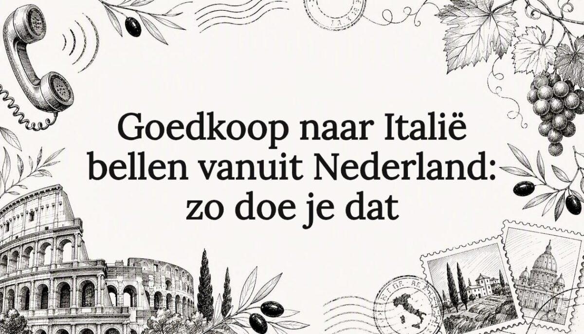 Sfeervolle illustratie voor de titelpagina van het artikel 'Italia roept'