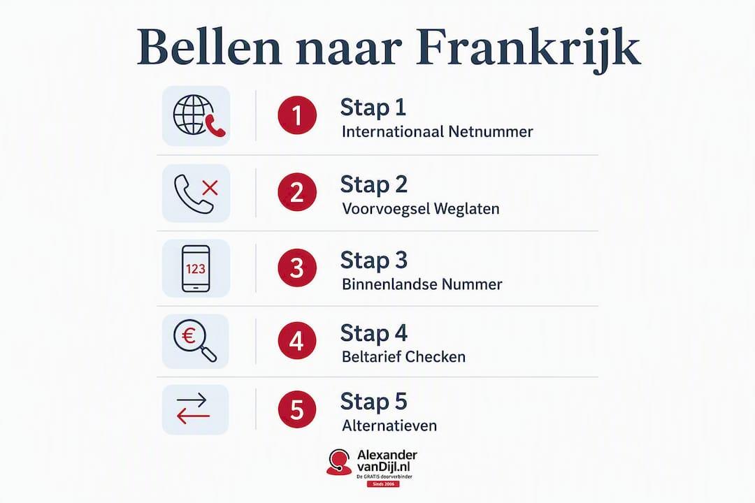 Infographic: zo bel je stap voor stap naar Frankrijk