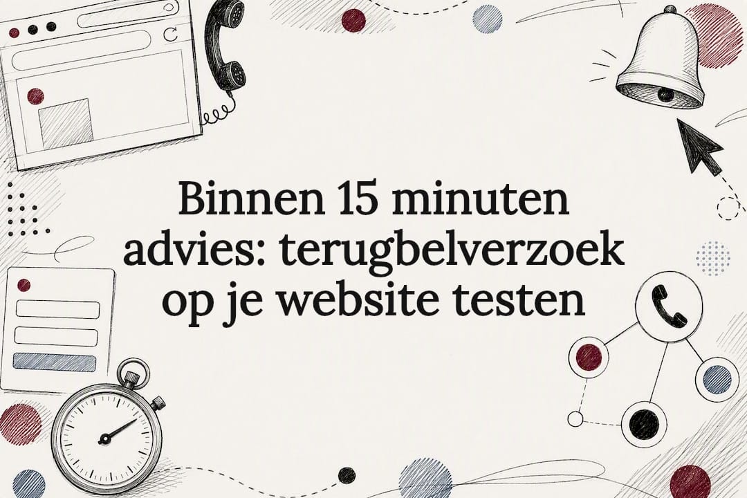 Sierlijke titelkaart met illustraties van terugbellen
