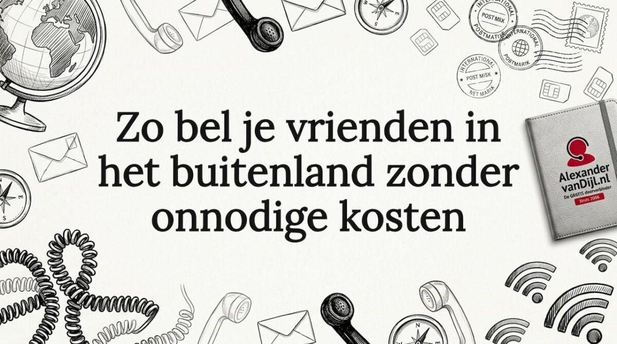 Sfeervolle, handgetekende titelkaart met illustraties van een bel en wereldbol