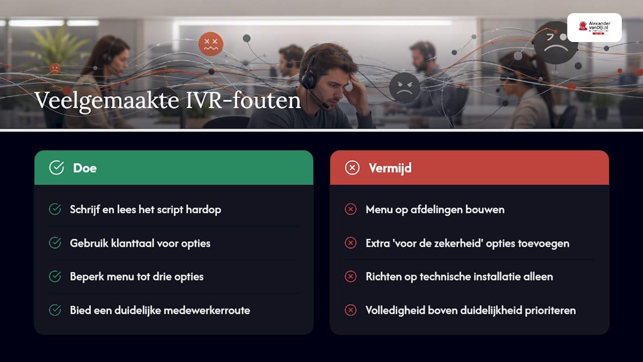 Wat de meeste bedrijven verkeerd doen bij hun IVR-menu — overview diagram
