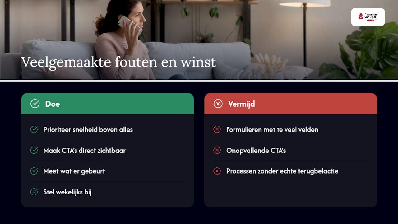 Veelgemaakte fouten en waar de meeste winst zit — overview diagram